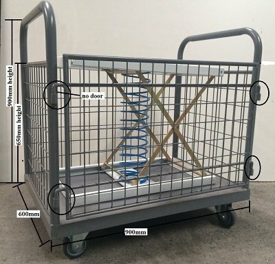 Industrial Mesh Trolley | 600KG | REMOVABLE SIDE