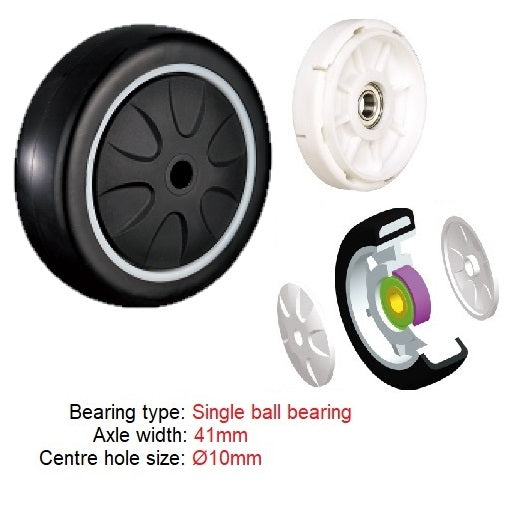Ø65mm (2½") Thermoplastic Polyurethane (TPU) Wheel Castors | 80KG capacity per castor