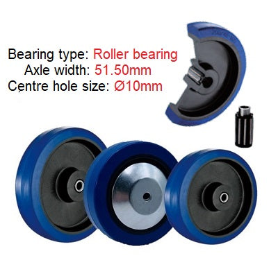 Ø125mm (5") Elastic Blue Rubber Wheel Castors > EUROPEAN STYLE | 200KG capacity per castor